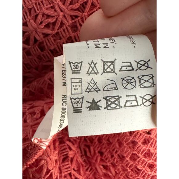 Zara melon pink open crochet short sleeves top size Medium - Picture 5 of 9